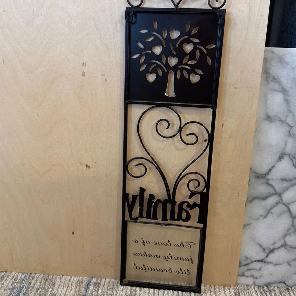 Rustic Metal Family Tree Wall Plaque 